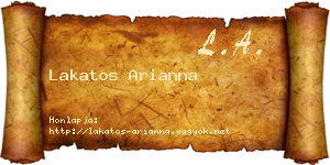 Lakatos Arianna névjegykártya